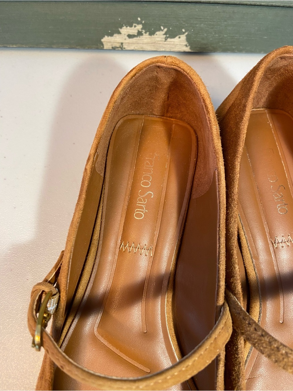 FRANCO SARTO Women’s Suede Mary Jane Flats in Brown SZ 6 - Picture 6 of 10